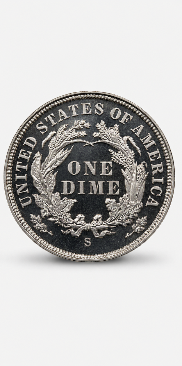 1894-S Branch Mint Proof Barber Dime reverse