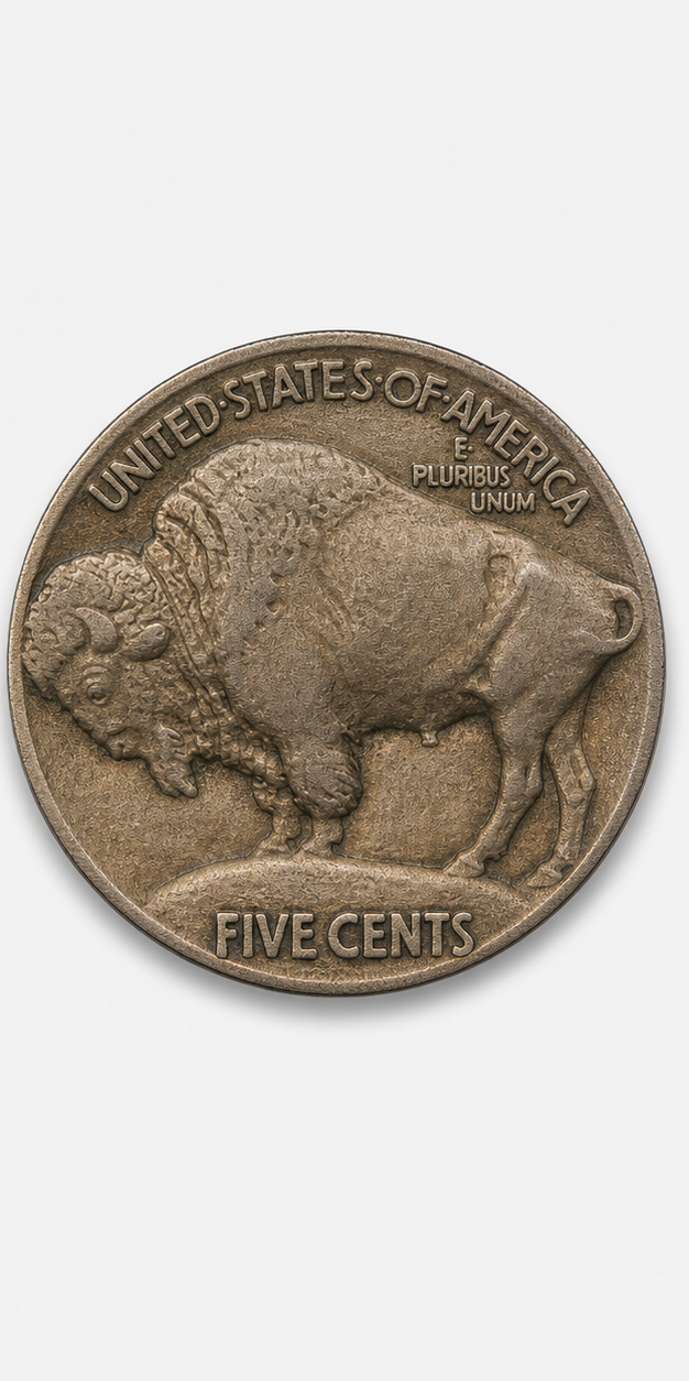 1913 Mound Type Buffalo Nickel reverse