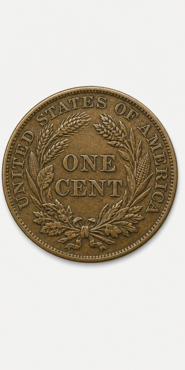 1857 Flying Eagle Cent reverse