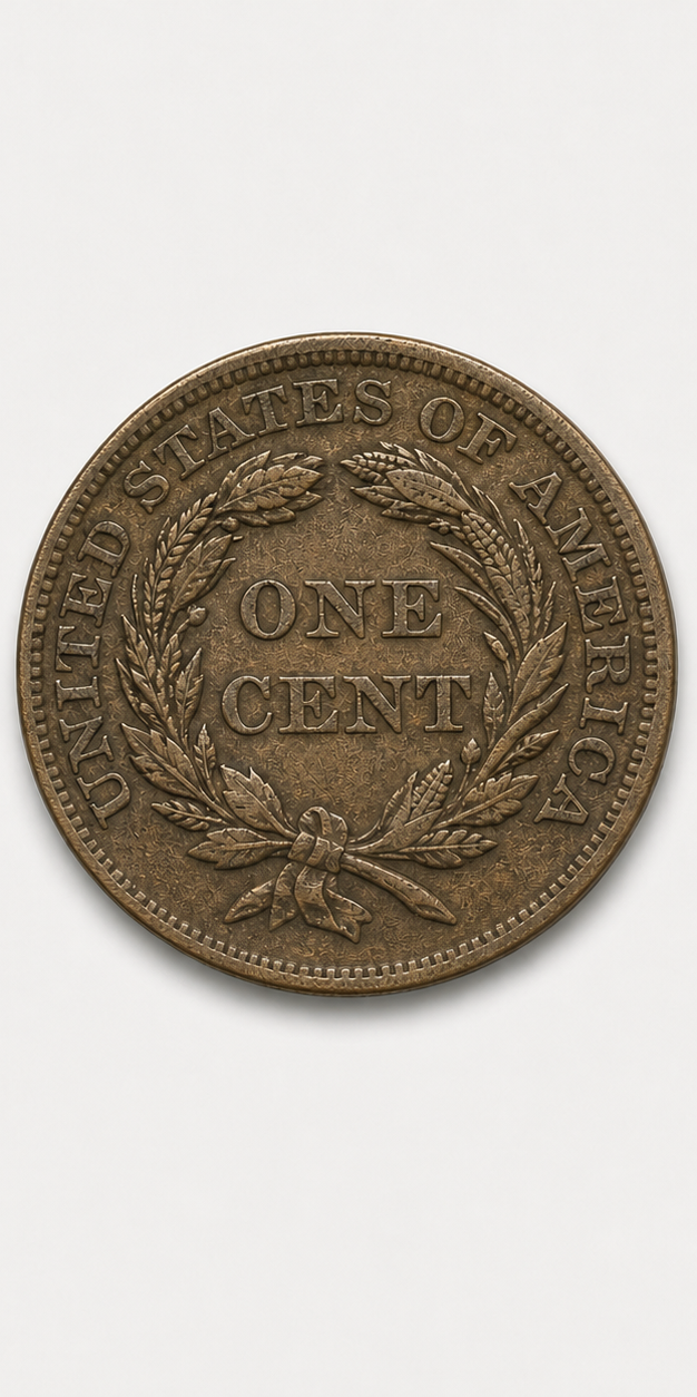 1858 Small Letters Flying Eagle Cent reverse