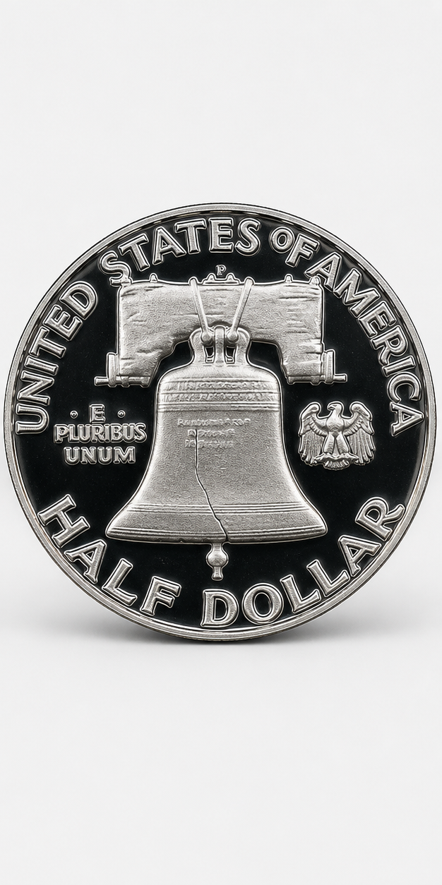 1961 Doubled Die Reverse Franklin Half Dollar reverse