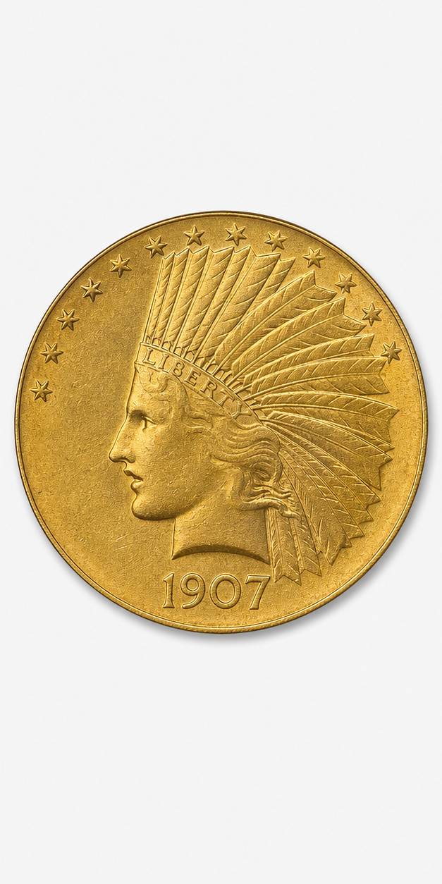 1907 Wire Rim Indian Head Gold Eagle obverse