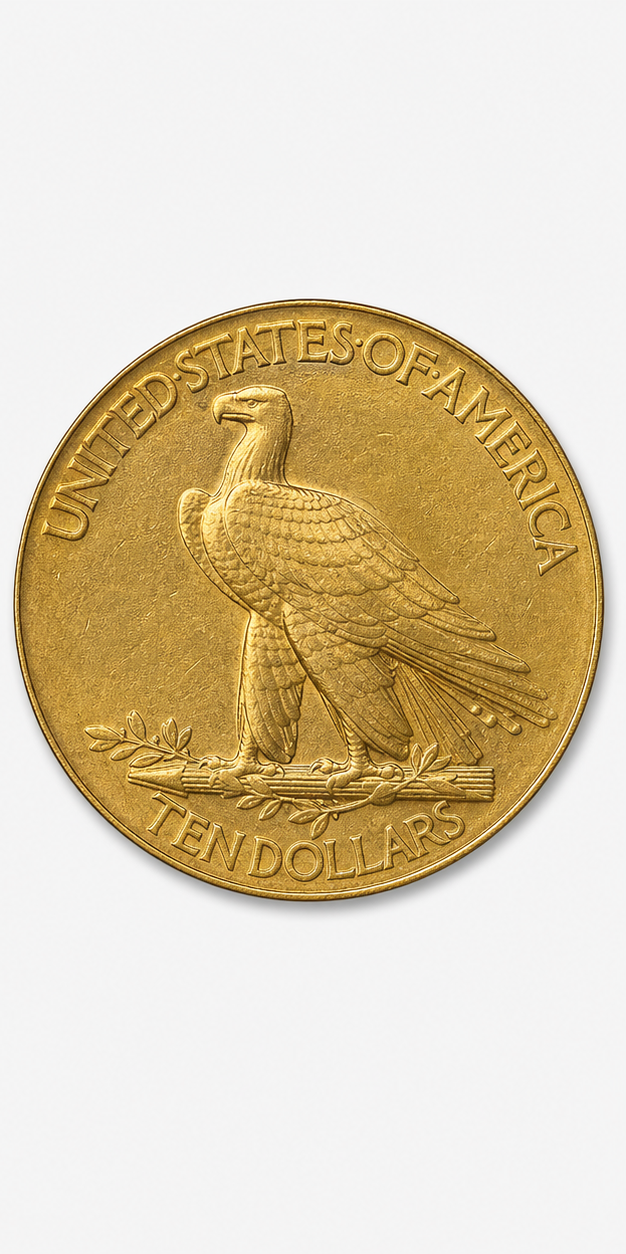 1907 Wire Rim Indian Head Gold Eagle reverse