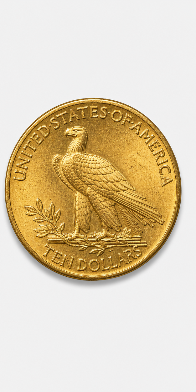 1908 No Motto Indian Head Gold Eagle reverse