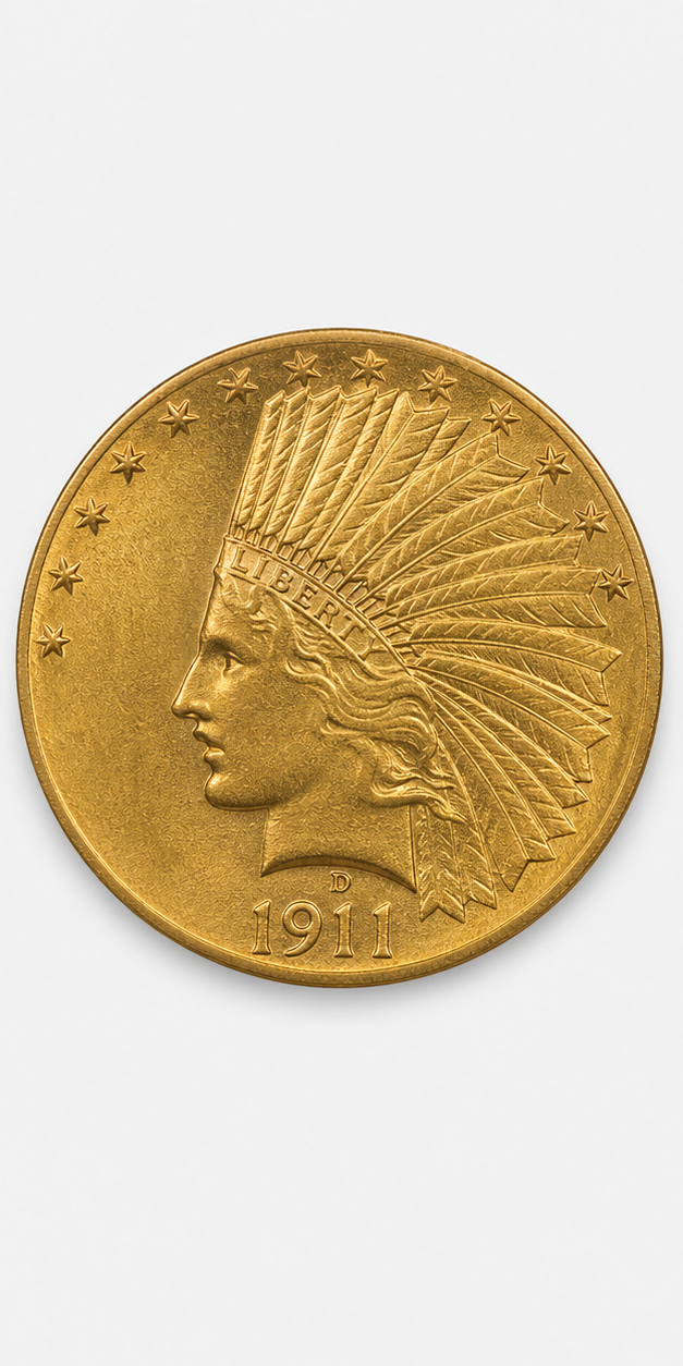 1911-D With Motto Indian Head Gold Eagle obverse