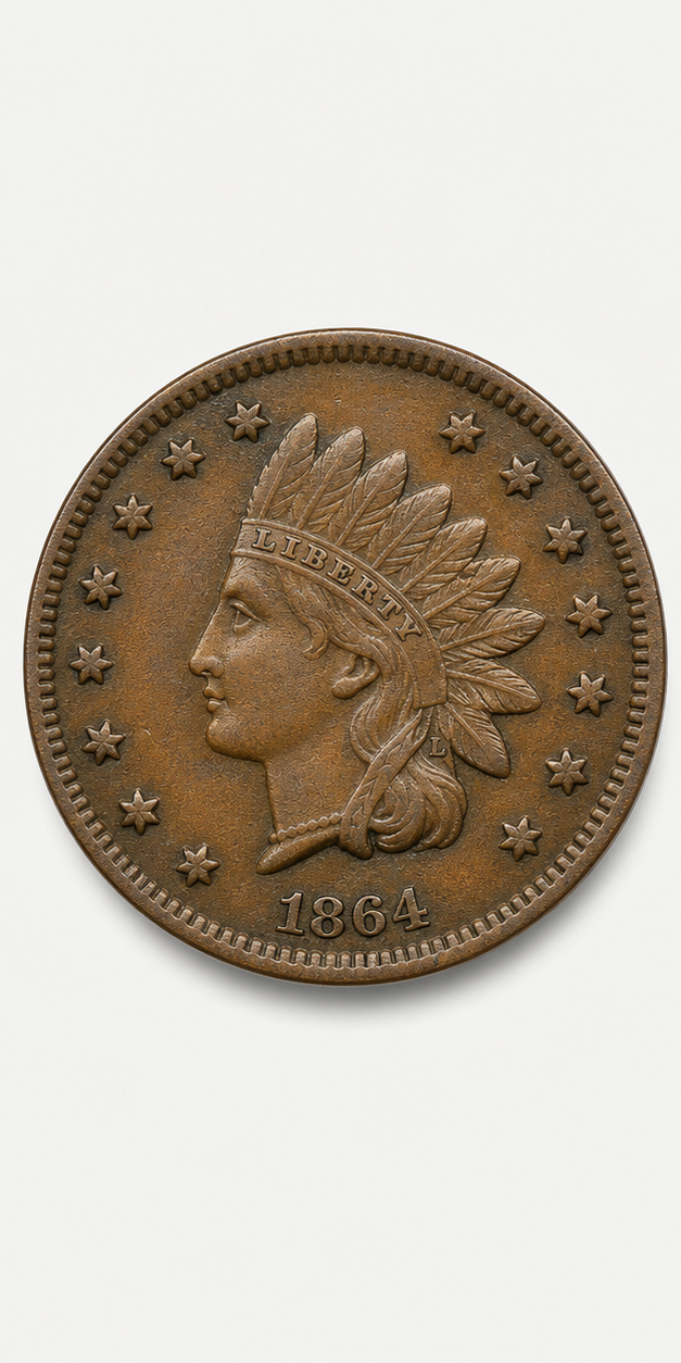 1864 Bronze Indian Head Penny obverse