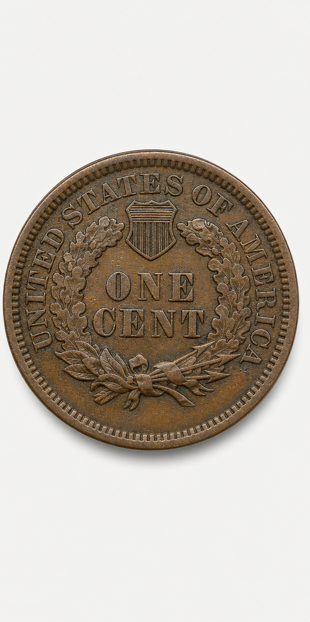 1864 Bronze Indian Head Penny reverse