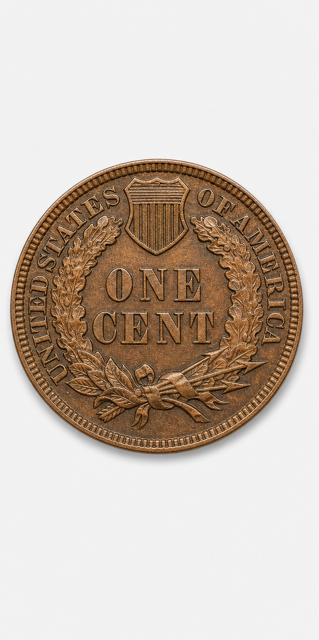 1877 Indian Head Penny reverse