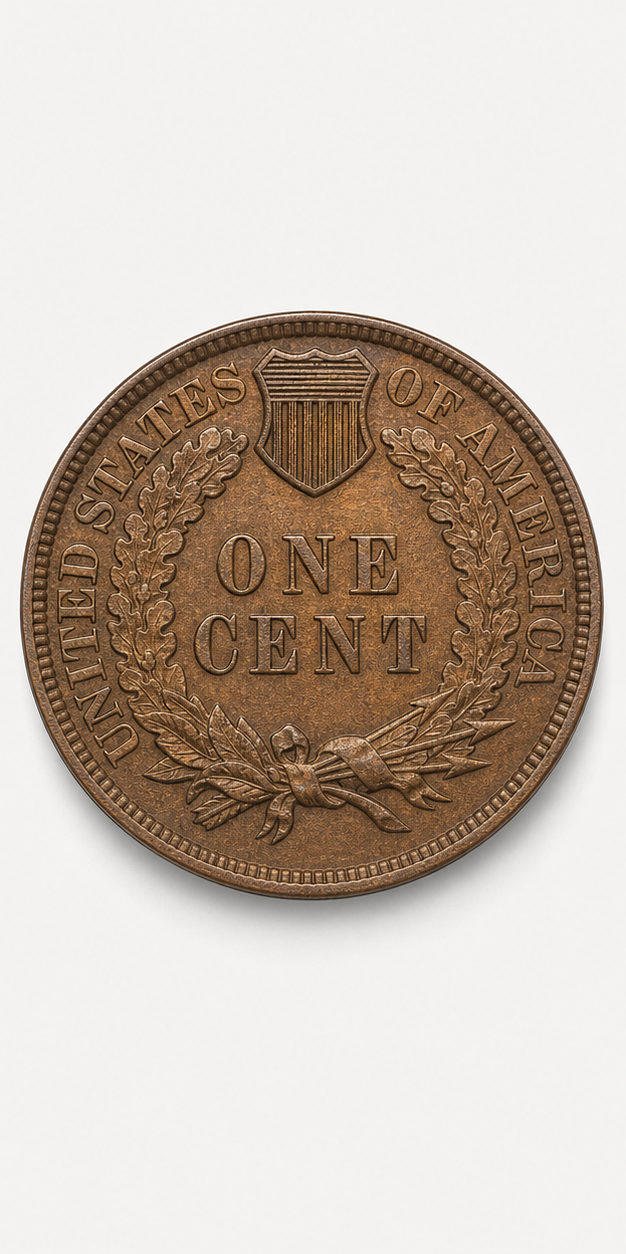 1909-S Indian Head Penny reverse