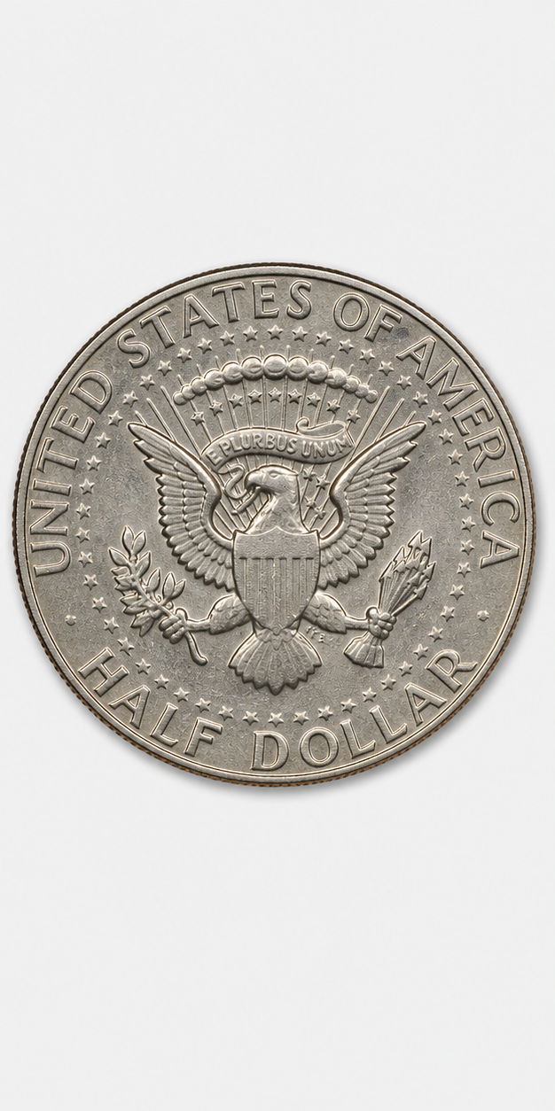 1974-D Doubled Die Obverse Kennedy Half Dollar reverse
