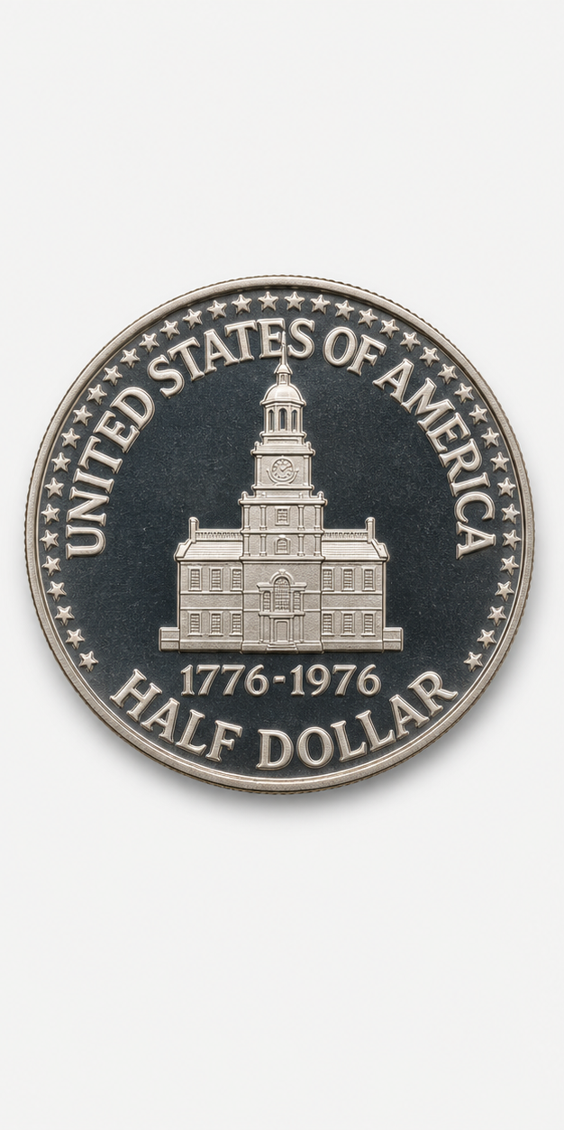 1976-S Bicentennial Kennedy Half Dollar reverse