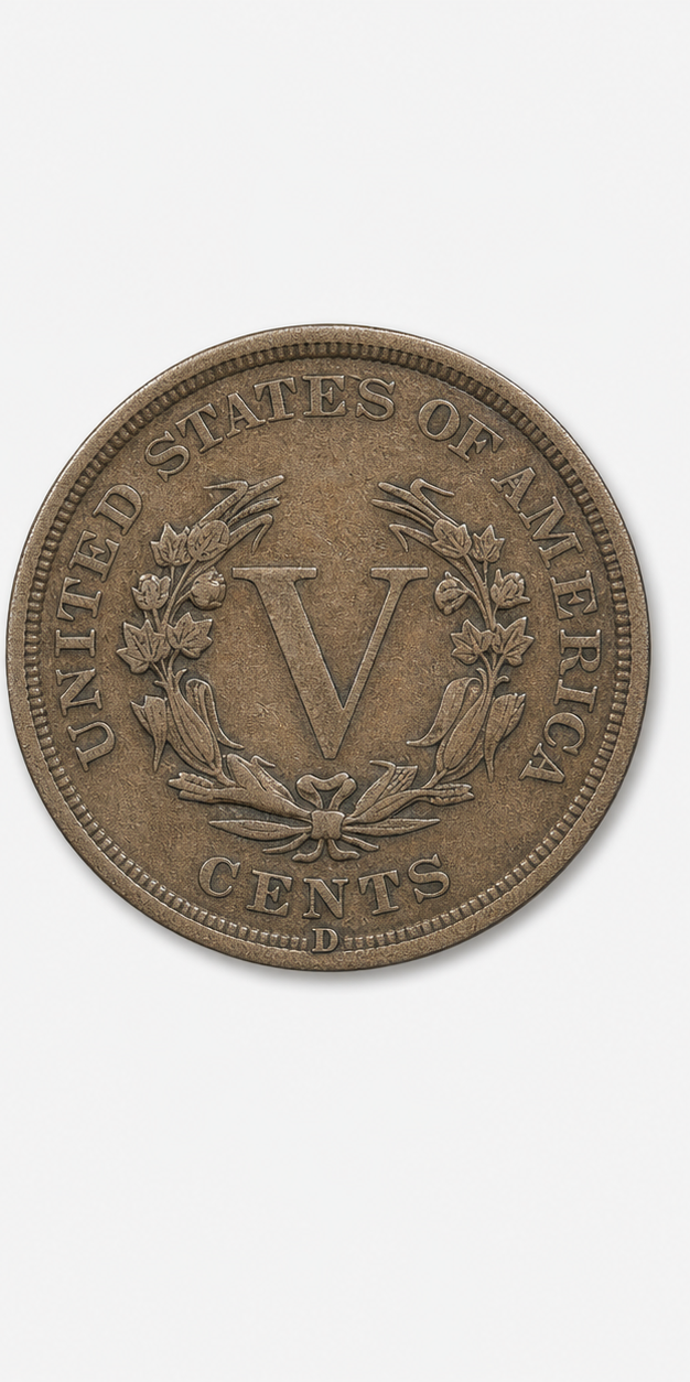 1912-D Liberty Head Nickel reverse