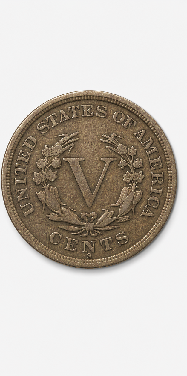 1912-S Liberty Head Nickel reverse