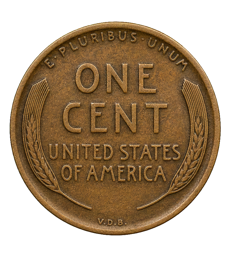 1909-S VDB Lincoln Wheat Penny reverse