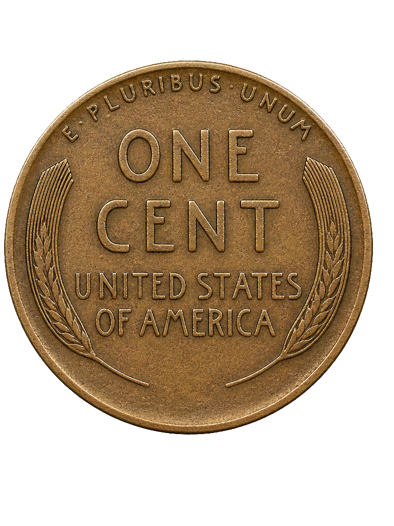 1922 No D / weak D Lincoln Wheat Penny reverse