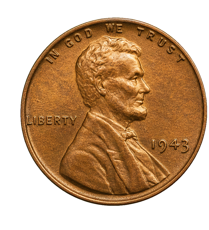 1943 Bronze/copper error Lincoln Wheat Penny obverse