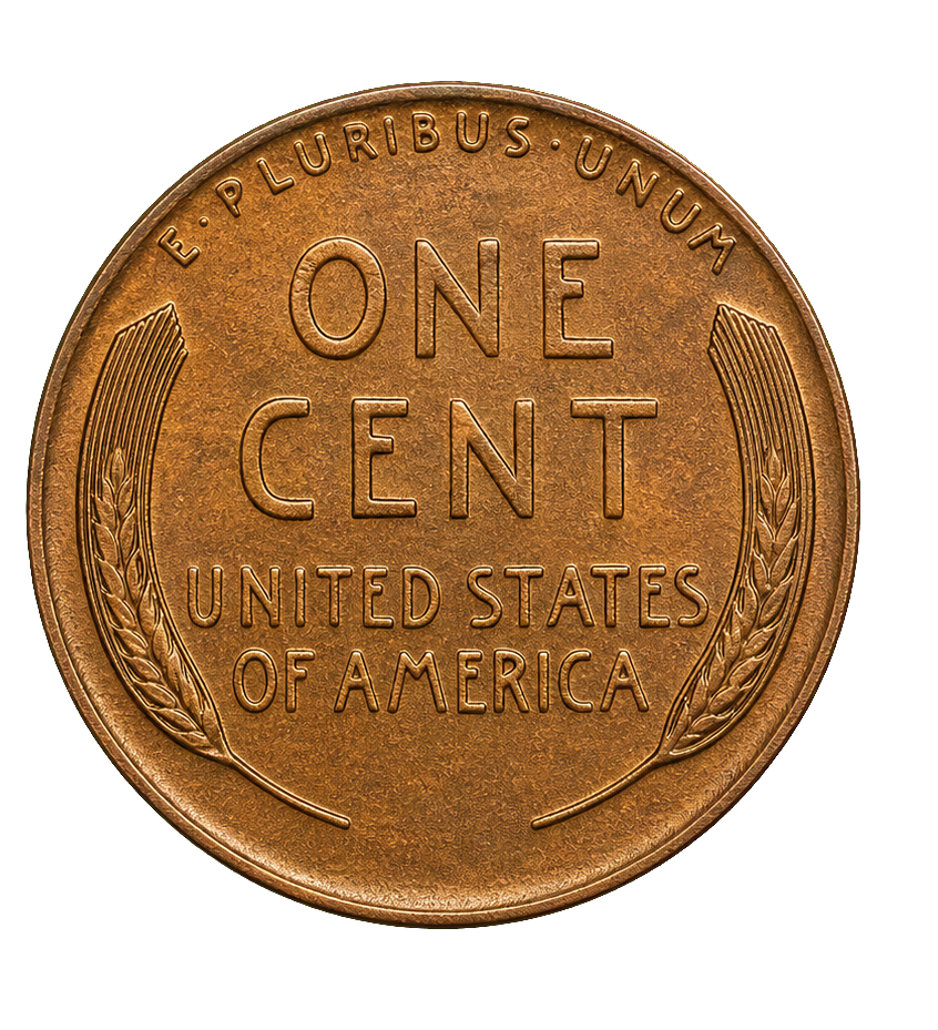 1943 Bronze/copper error Lincoln Wheat Penny reverse
