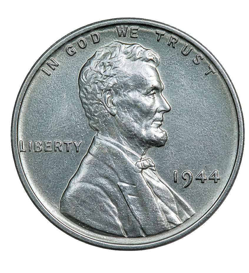 1944 Steel error Lincoln Wheat Penny obverse
