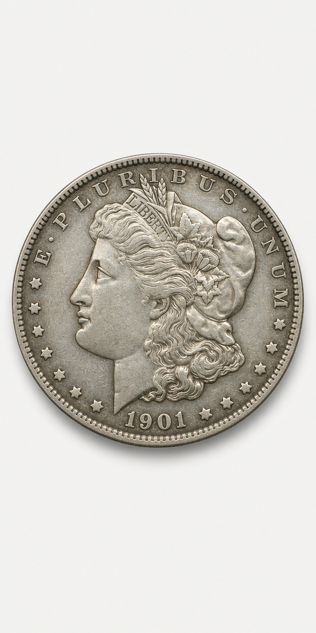 1901 Morgan Silver Dollar obverse