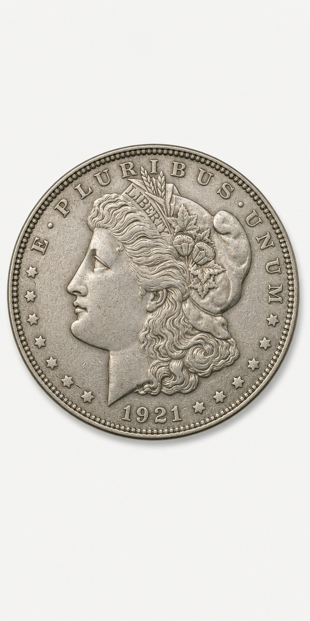 1921 Morgan Silver Dollar obverse