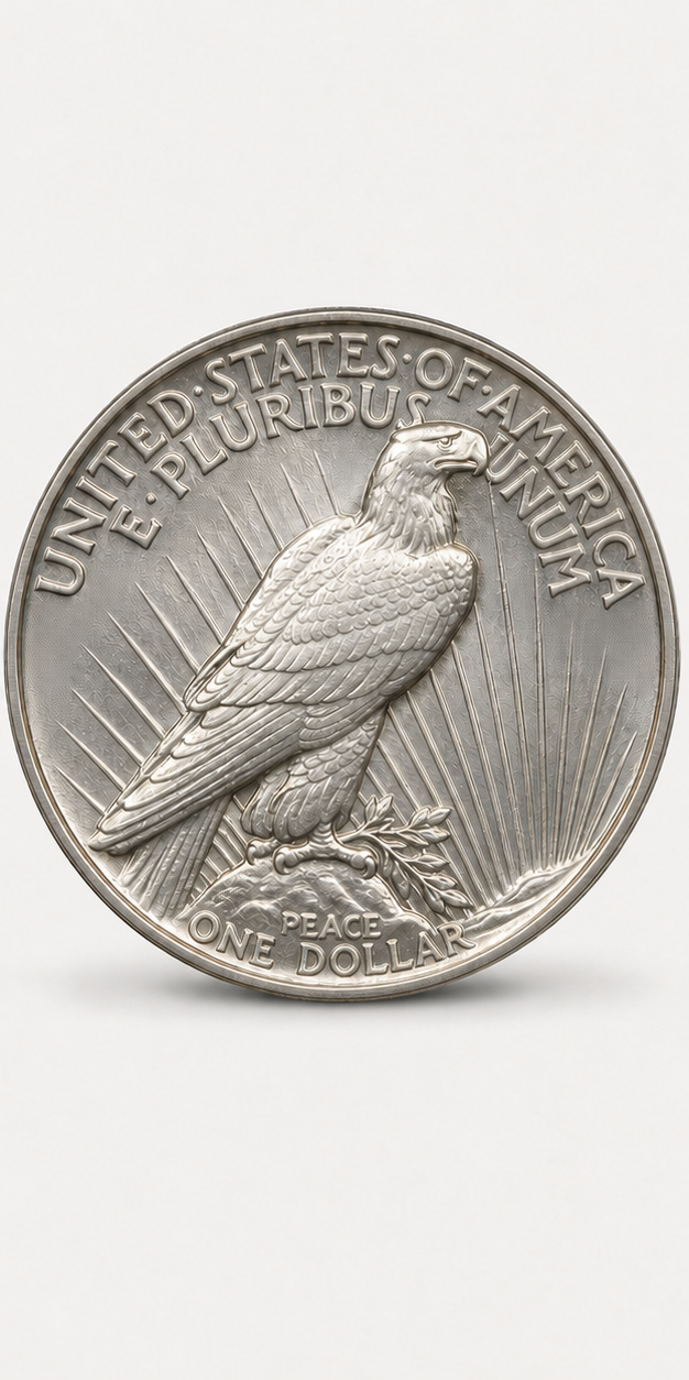 1921 High Relief Peace Dollar reverse
