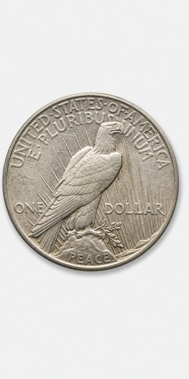 1927-S Peace Dollar reverse