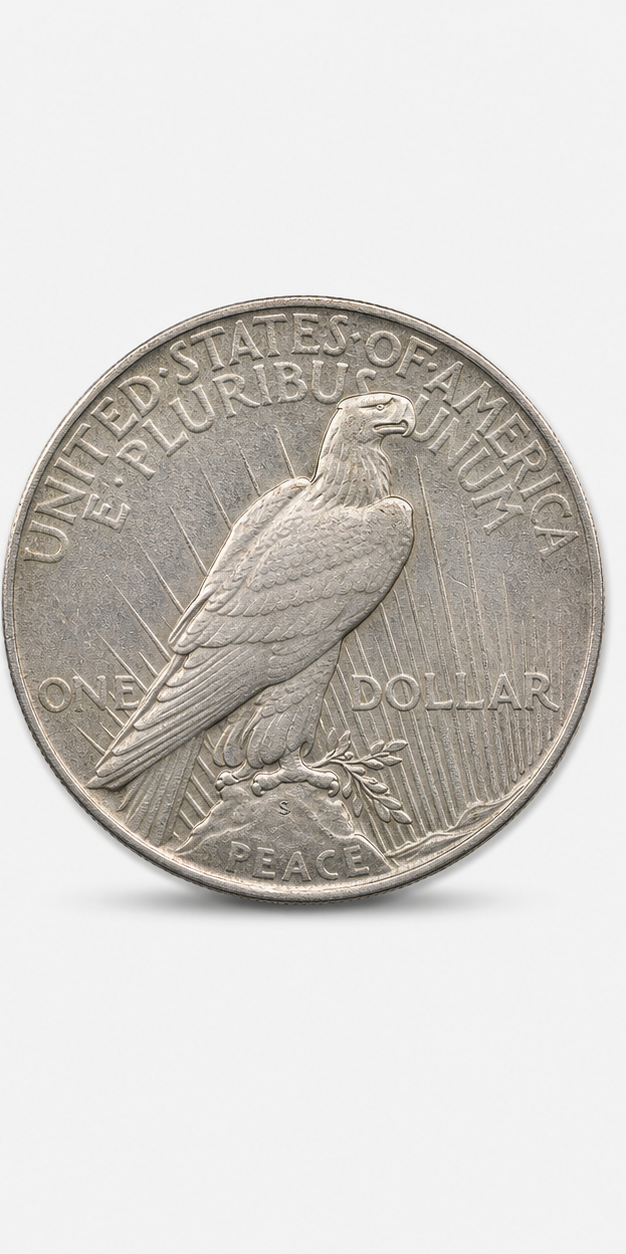 1935-S Peace Dollar reverse