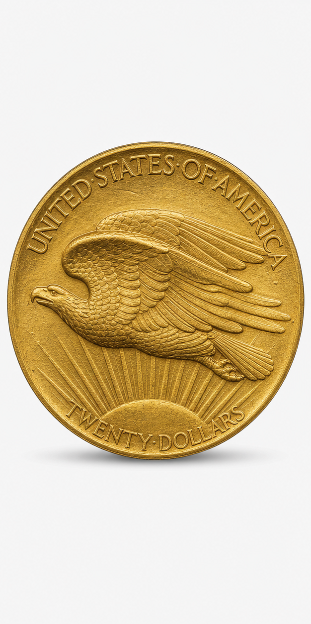 1907 High Relief Saint-Gaudens Double Eagle reverse