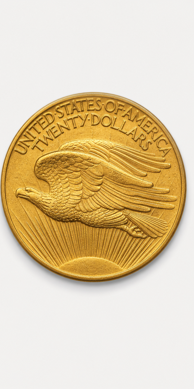 1907 No Periods Saint-Gaudens Double Eagle reverse