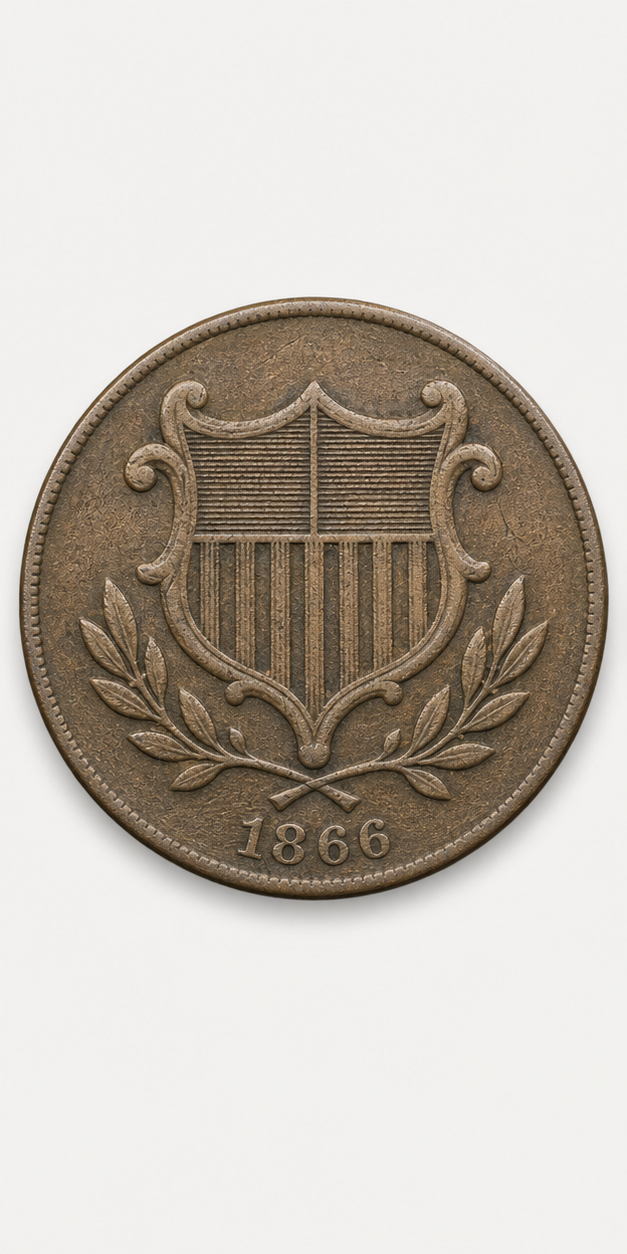 1866 With Rays Shield Nickel obverse