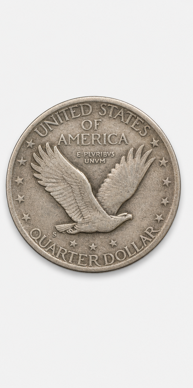 1927-S Standing Liberty Quarter reverse