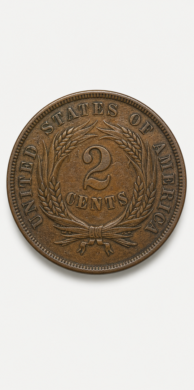 1864 Large Motto Two-Cent Piece reverse