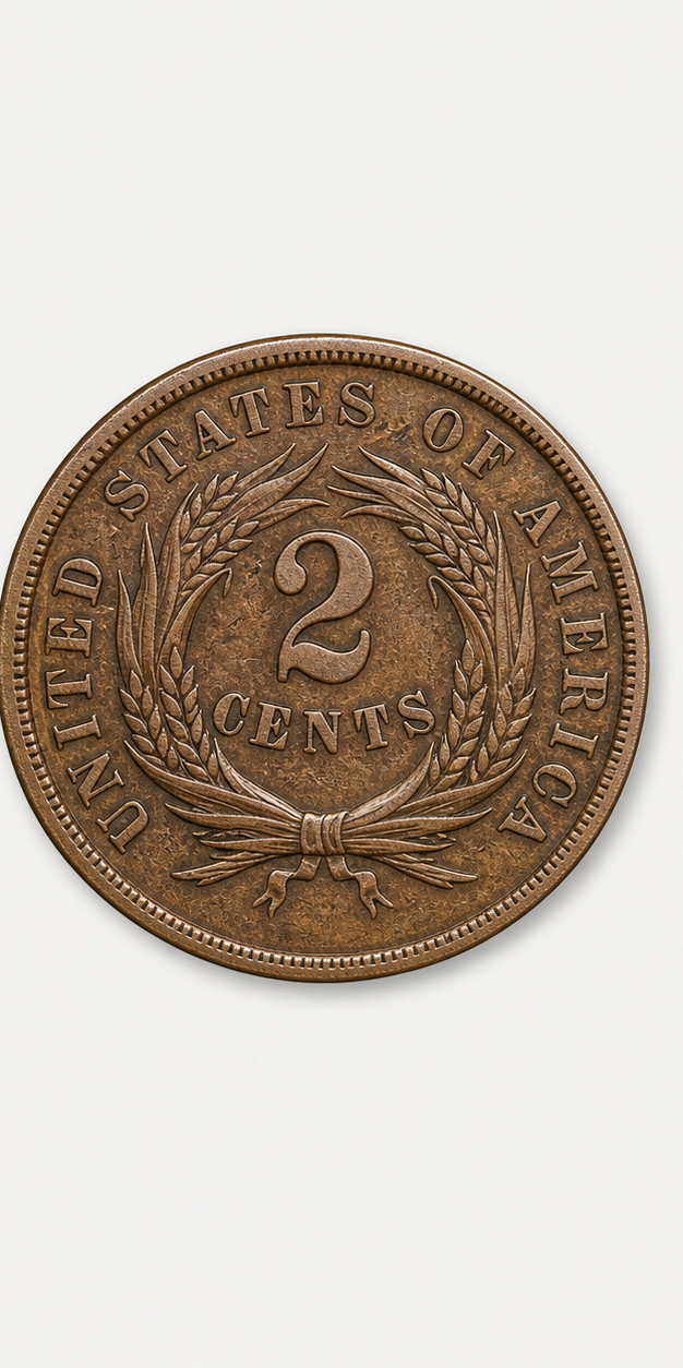 1864 Small Motto Two-Cent Piece reverse
