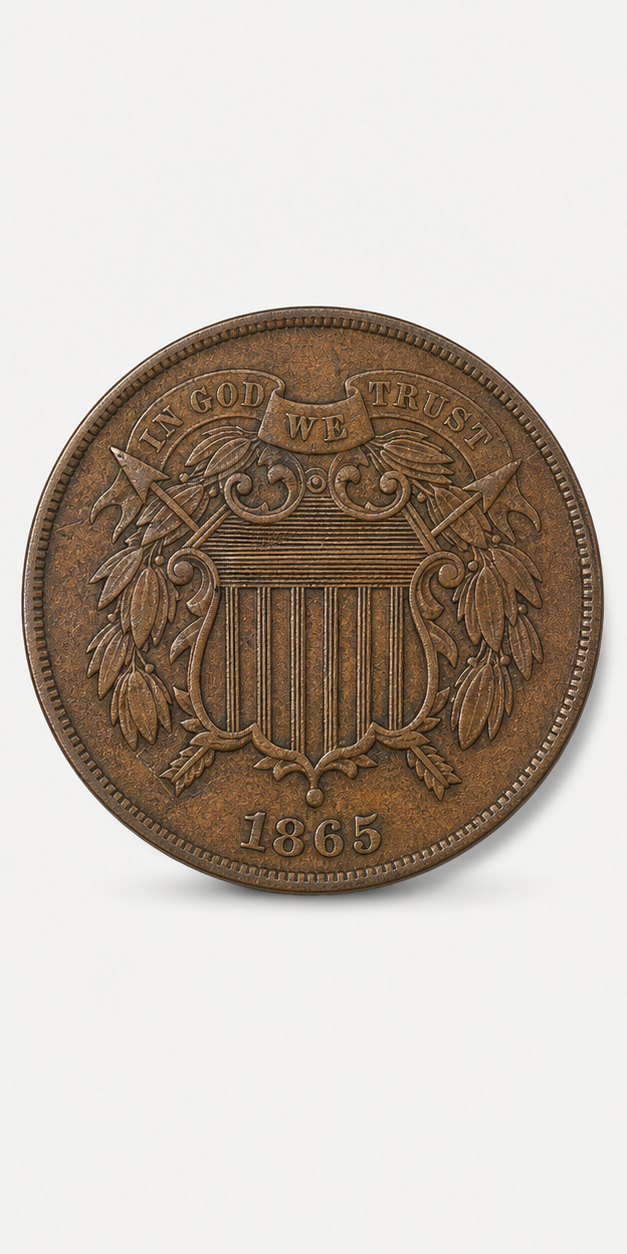 1865 Two-Cent Piece obverse