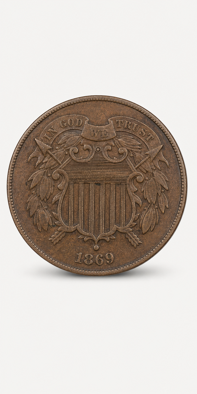 1869 Two-Cent Piece obverse