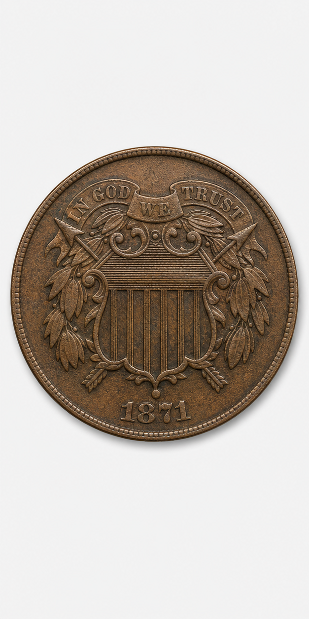 1871 Two-Cent Piece obverse