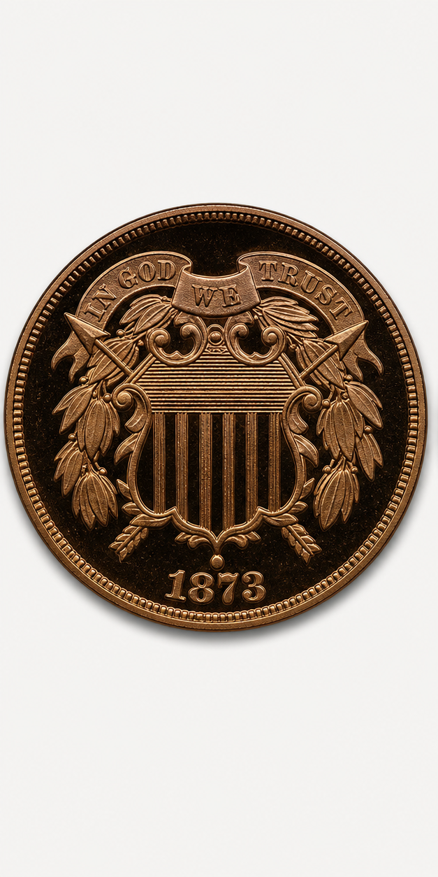 1873 Closed 3 Two-Cent Piece obverse