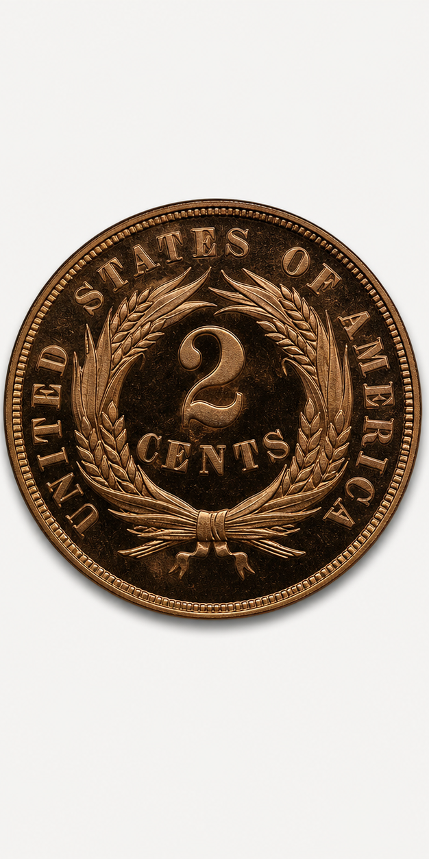 1873 Closed 3 Two-Cent Piece reverse