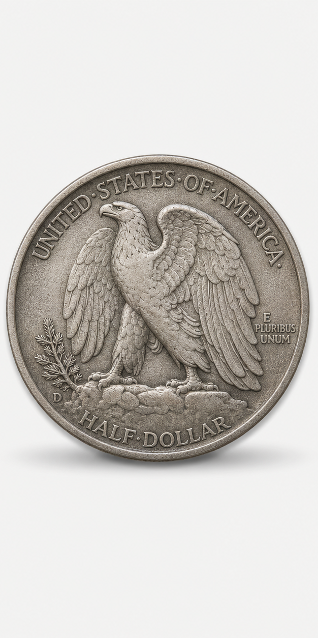 1919-D Walking Liberty Half Dollar reverse