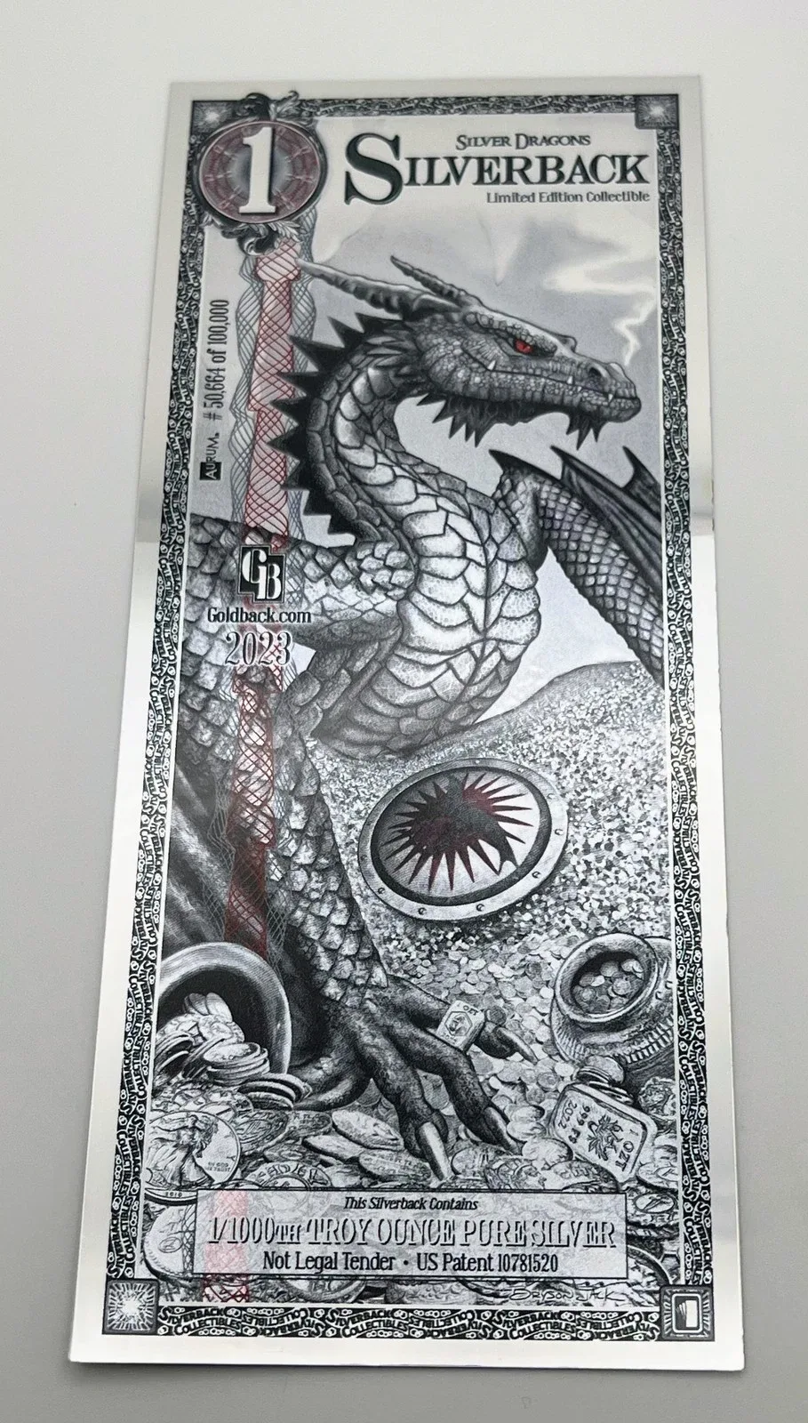 Rarest Silverback Silver Note 2024 Silver Dragon Silverback Silver Polymer Note | PeerMetals