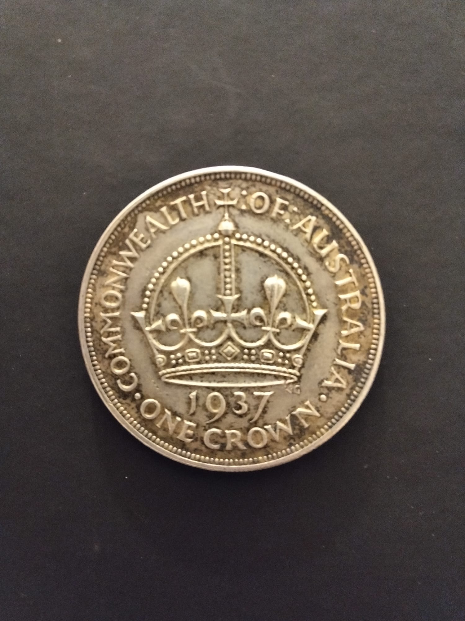 Silver 1937 Australian 1 crown | PeerMetals