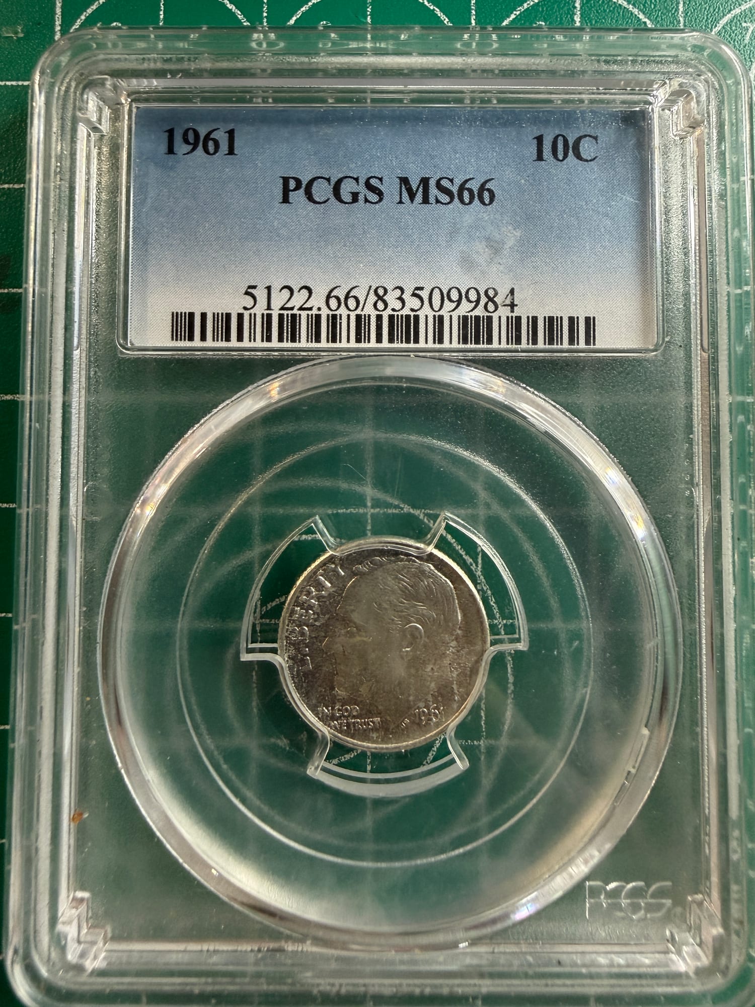 1961 Roosevelt Dime 10¢ PCGS MS66 Toning | PeerMetals