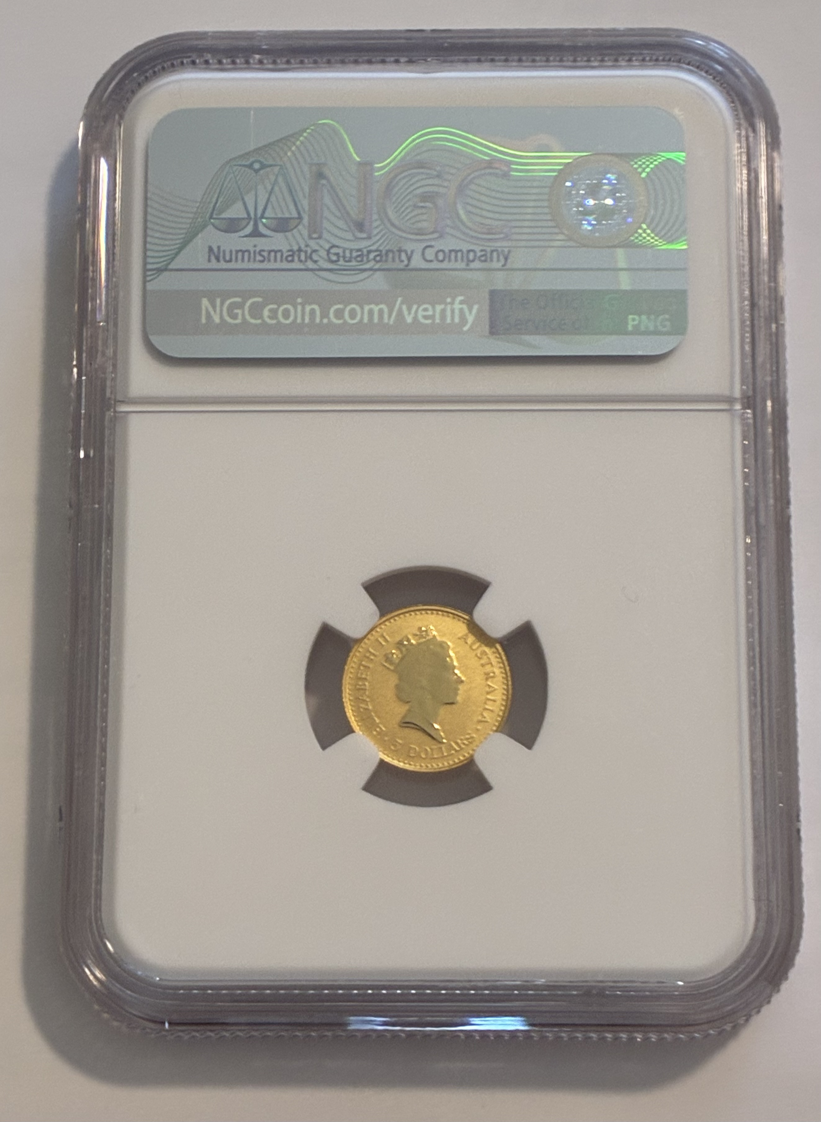 1990 Australia 1/20 oz Gold Kangaroo MS-69 NGC | PeerMetals