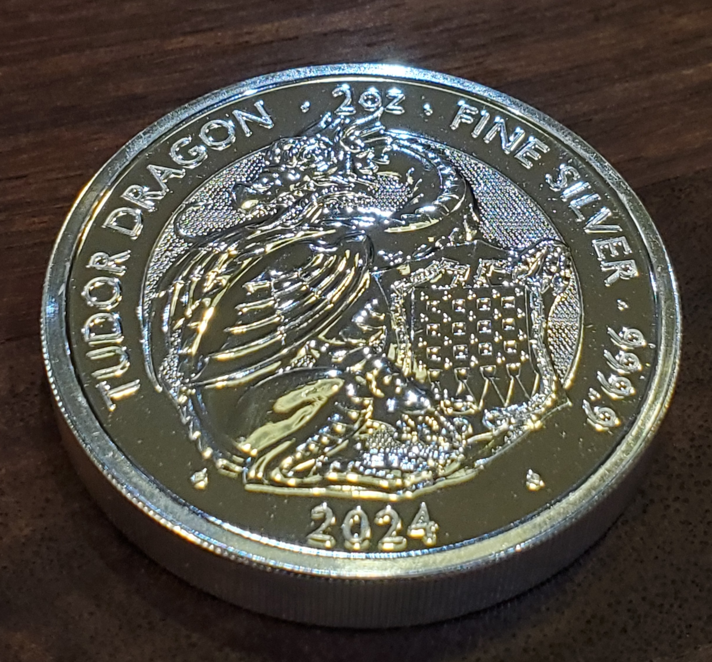 2024 2 oz Tudor Beasts Dragon .9999 Silver BU | PeerMetals