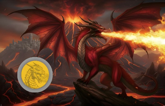 Fire Dragon 1/1000 oz. Gold Round .999 Fine Carded | PeerMetals