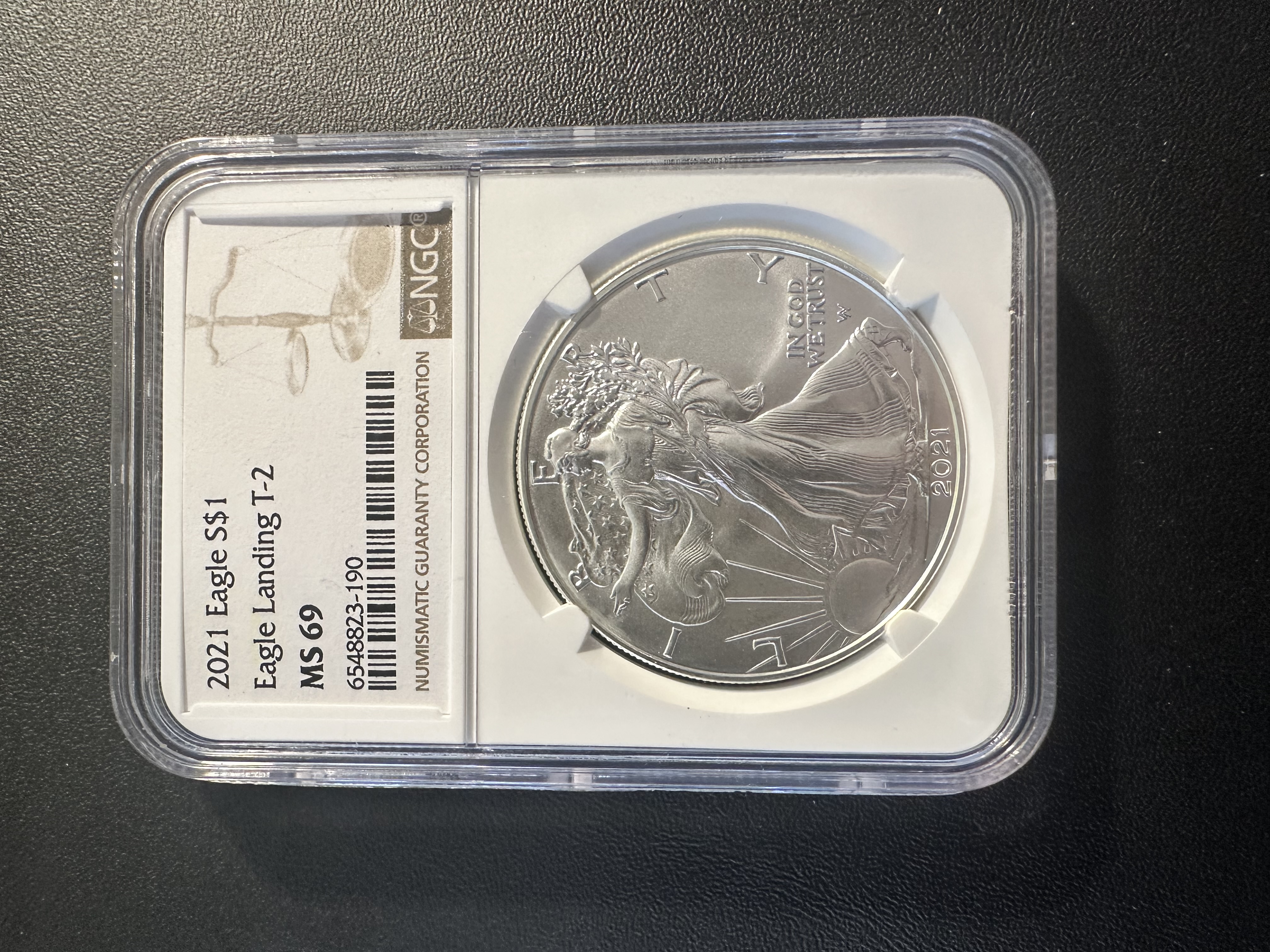 2021 American Silver Eagle. Eagle Landing T-2 MS69 | PeerMetals