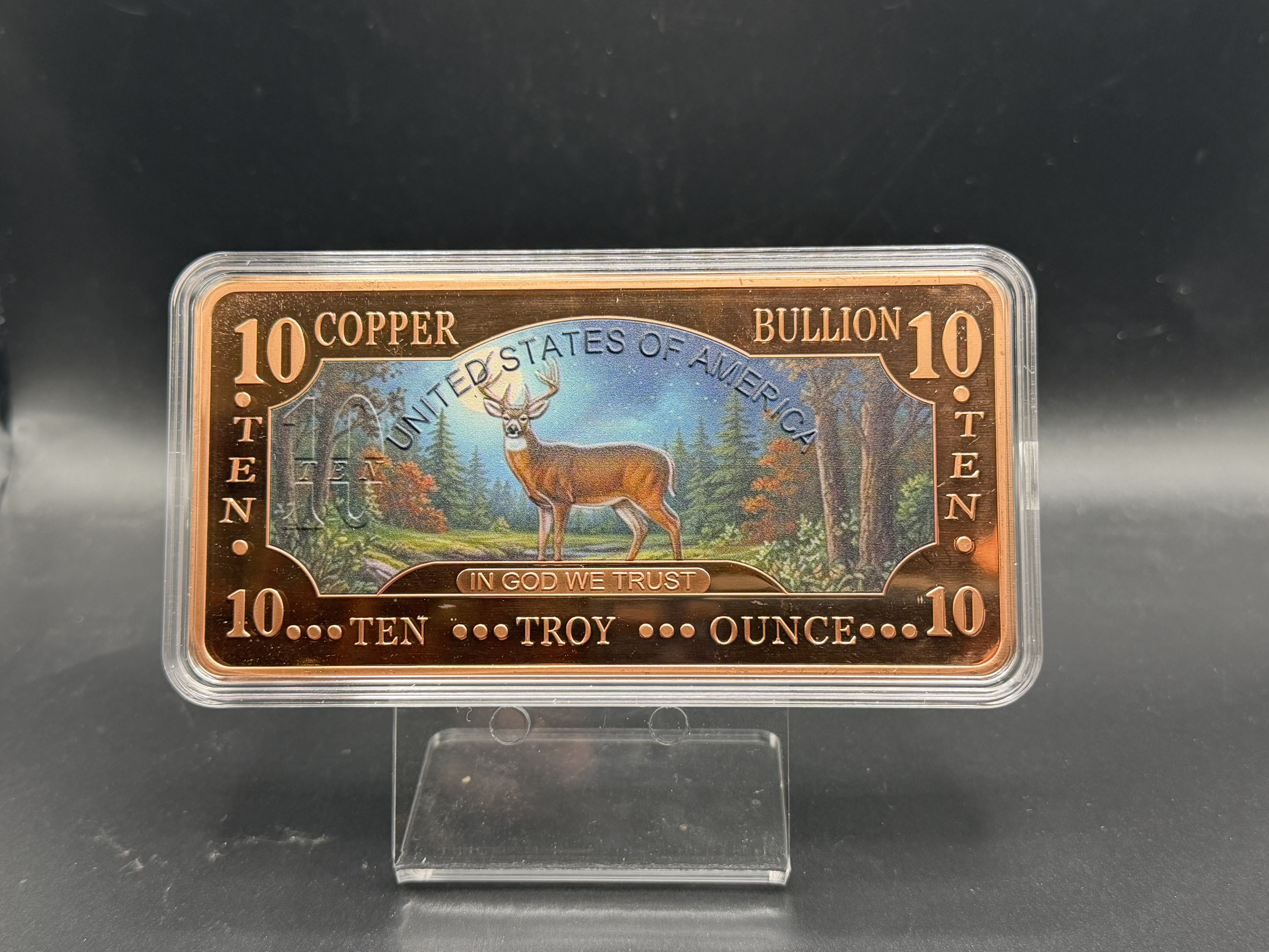 NEW 2025 10oz Whitetail Deer .999 Fine Copper Bar | PeerMetals