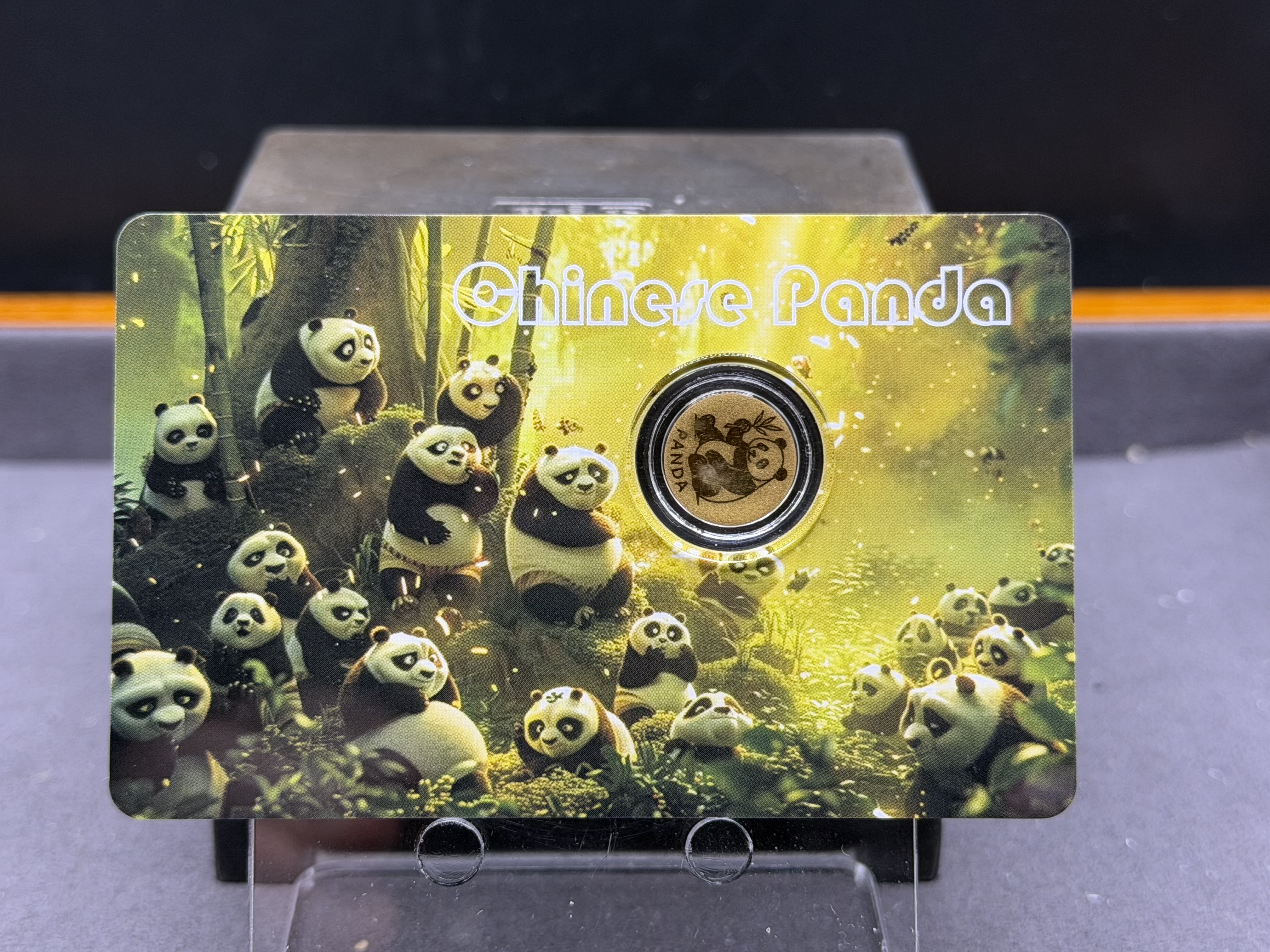 ぱんだ Chinese Panda Gold 1/1000oz Coin in Assay | PeerMetals