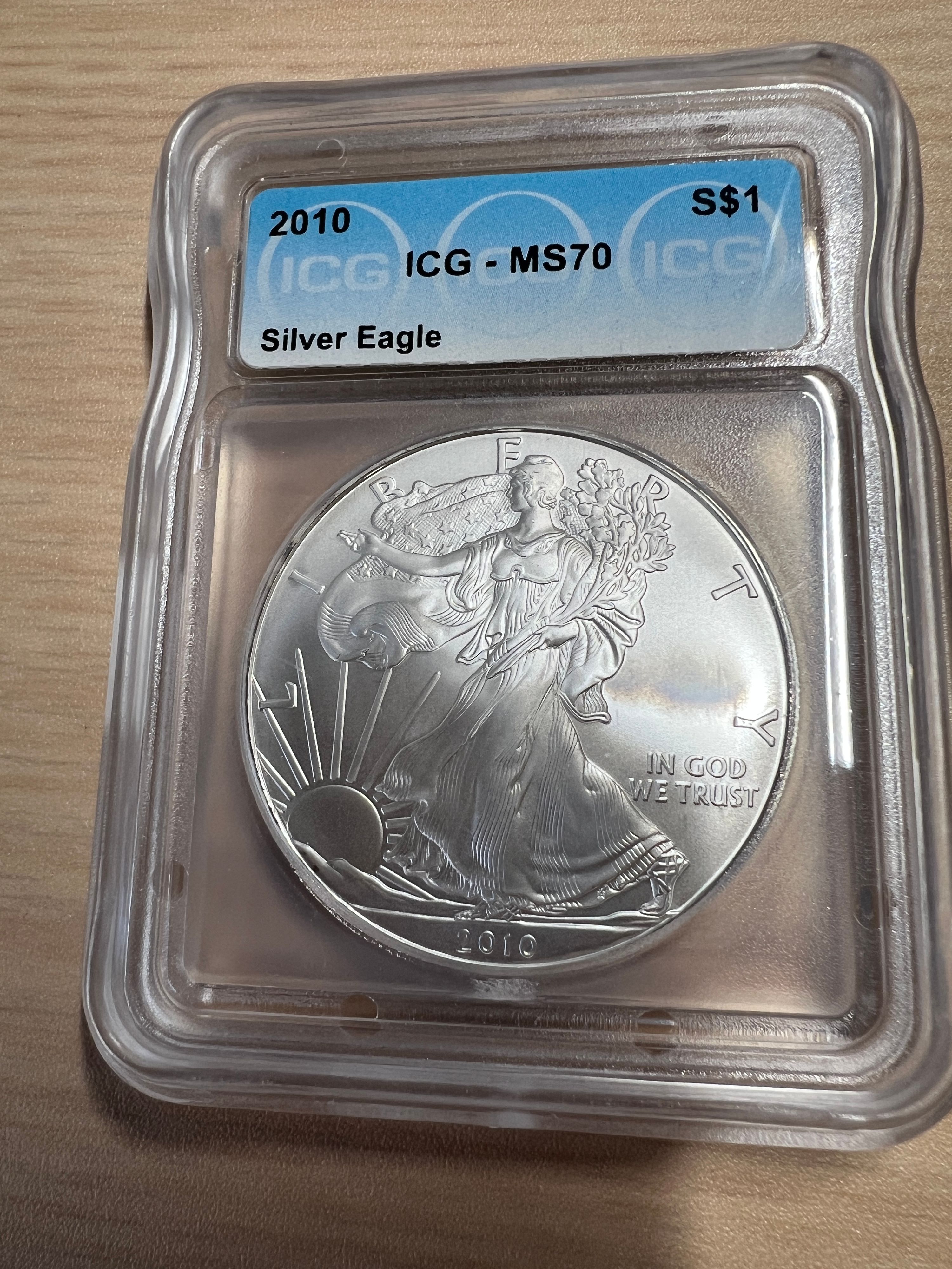 2010 American Silver Eagle | ICG MS70 | 1 oz .999 Fine Silver