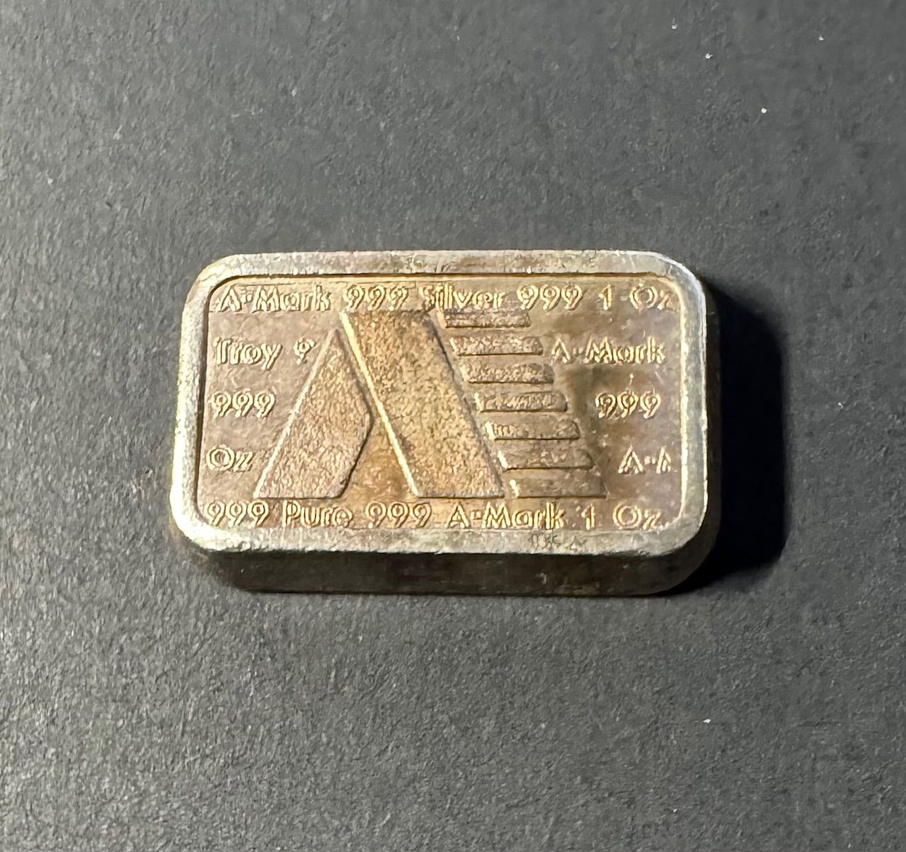 1981 A-Mark USVI Ingot 1 oz Chunky Silver Stacker | PeerMetals
